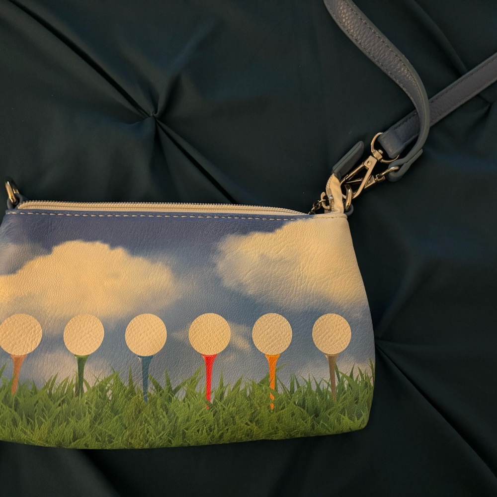Golf Theme Blue and Green Women's Clutch - Picture 2 of 3